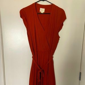 Maeve by Anthropologie red wrap dress